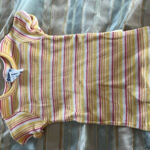 OshKosh B'gosh Kids Tee - Yellow and Pink Stripes